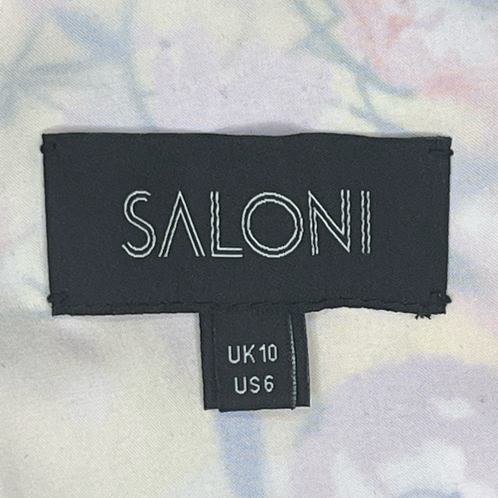 SALONI Zuri Silk Dress Handkerchief Hem Size US6/UK10 - Picture 11 of 13
